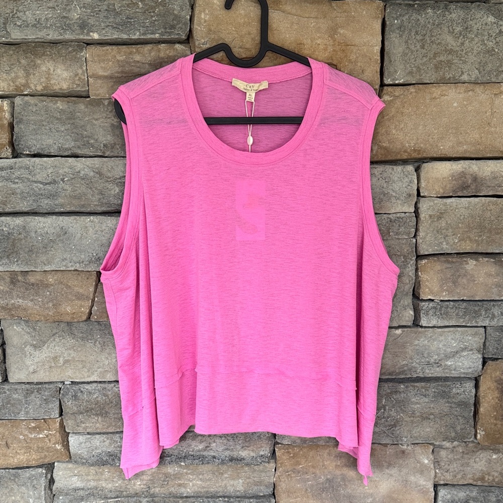 NWT- CHELSEA & VIOLET - bubble gum pink flowing tank